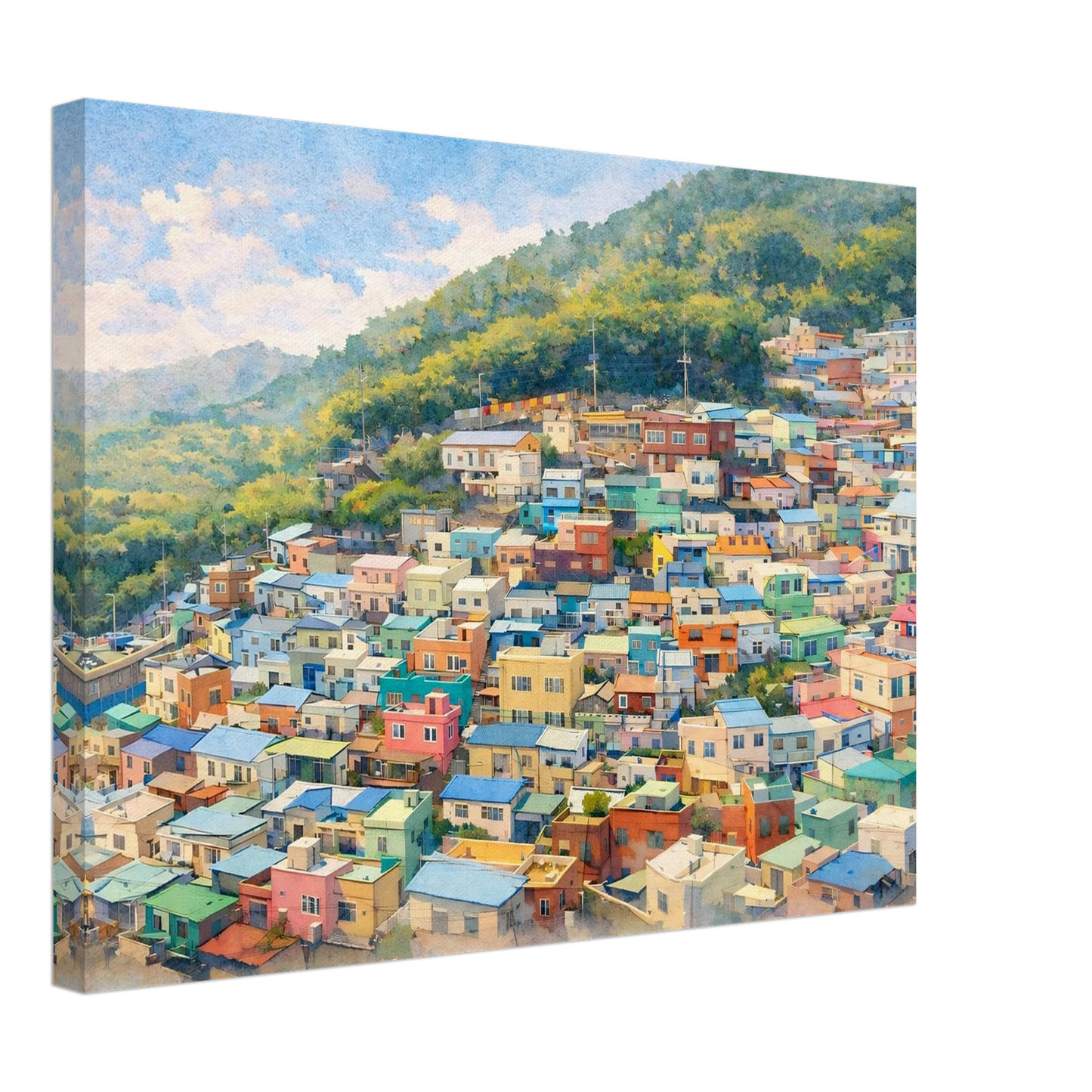 I Colori di Gamcheon Village Canvas arte asiatica premium