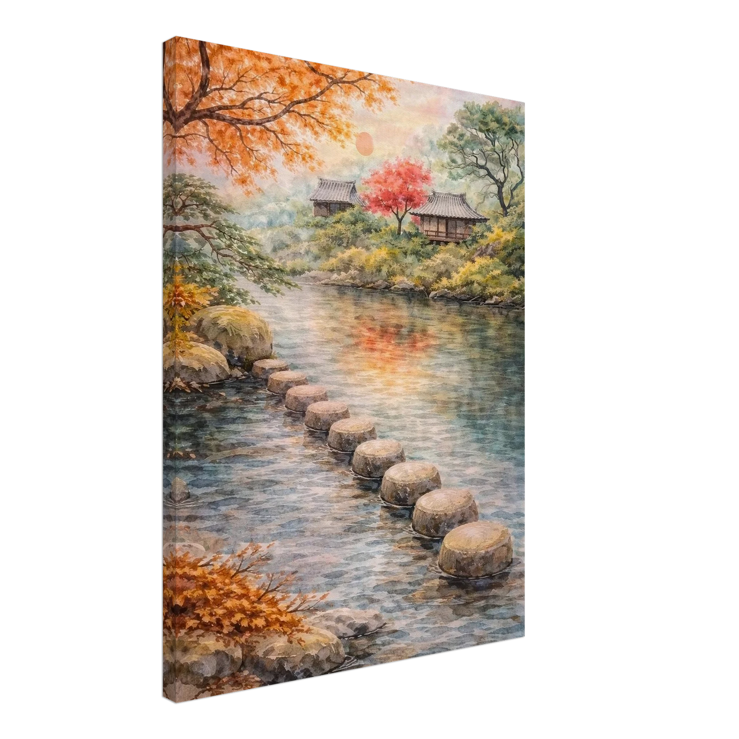 Aldilà del Fiume Canvas arte asiatica premium