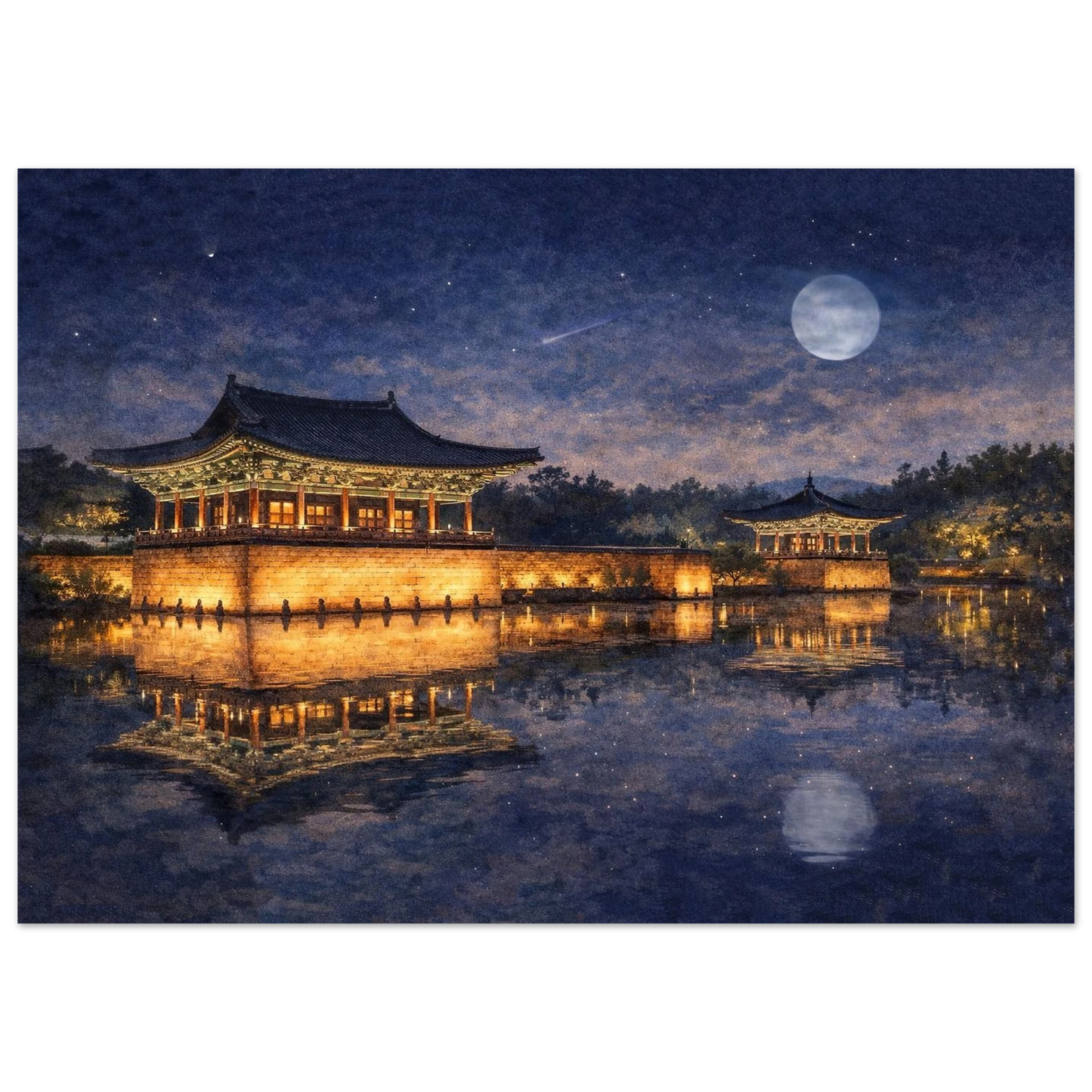 Le Luci di Donggung Palace Fine Art Poster arte asiatica premium