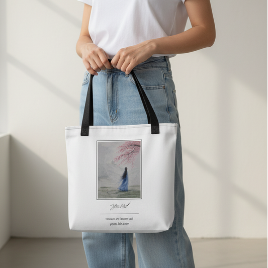 Tra Fiori e Destino Signature Tote Bag arte asiatica premium