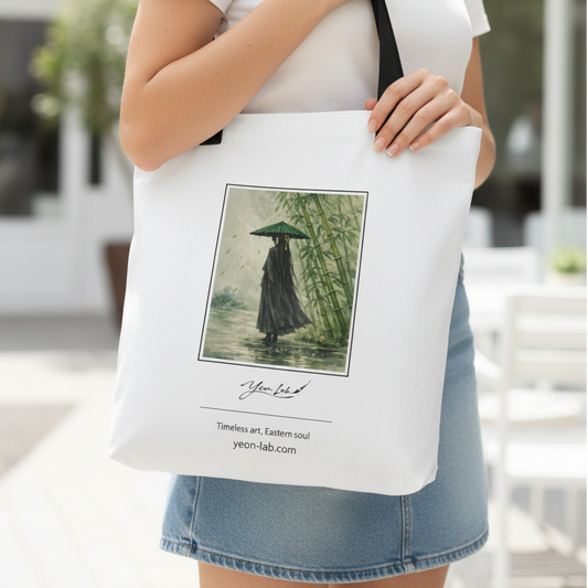 Tra Pioggia e Silenzio Signature Tote Bag arte asiatica premium