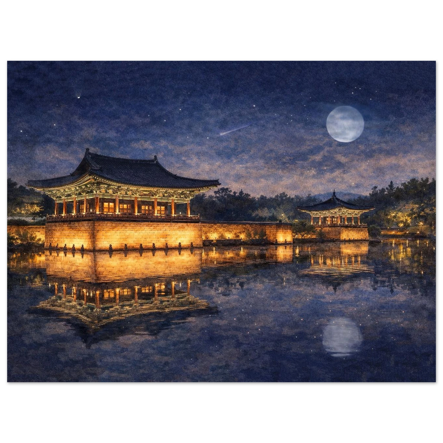 Le Luci di Donggung Palace Fine Art Poster arte asiatica premium