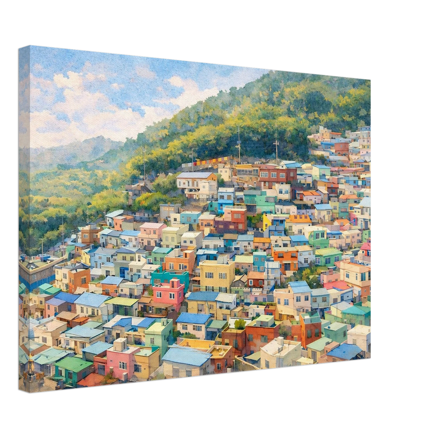I Colori di Gamcheon Village Canvas arte asiatica premium
