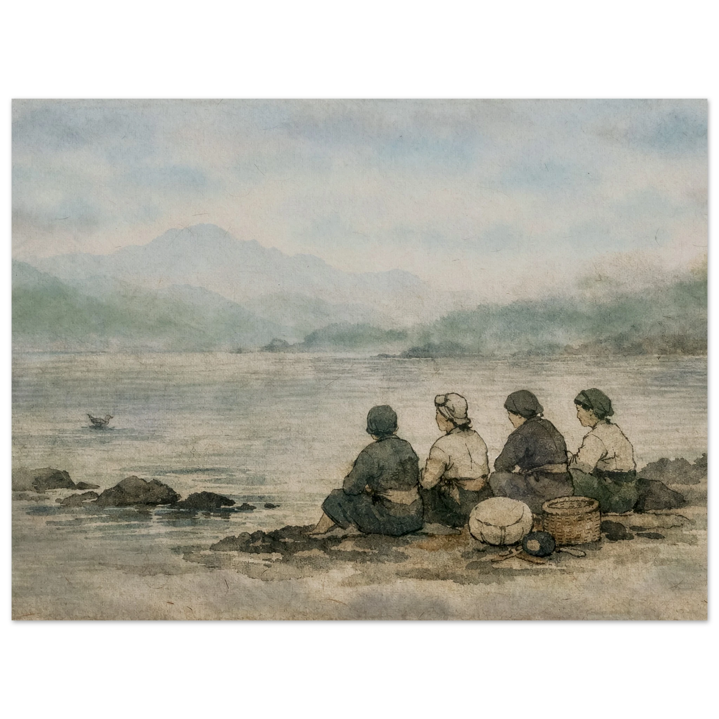 Custodi del Mare Premium Matte Paper Poster arte asiatica premium