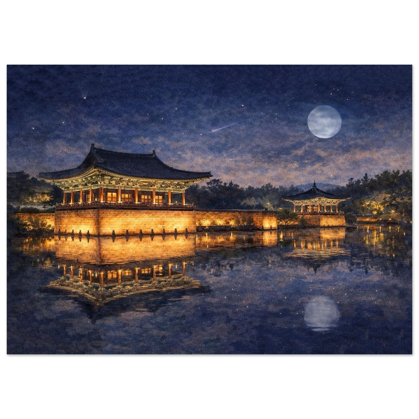 Le Luci di Donggung Palace Premium Matte Paper Poster arte asiatica premium