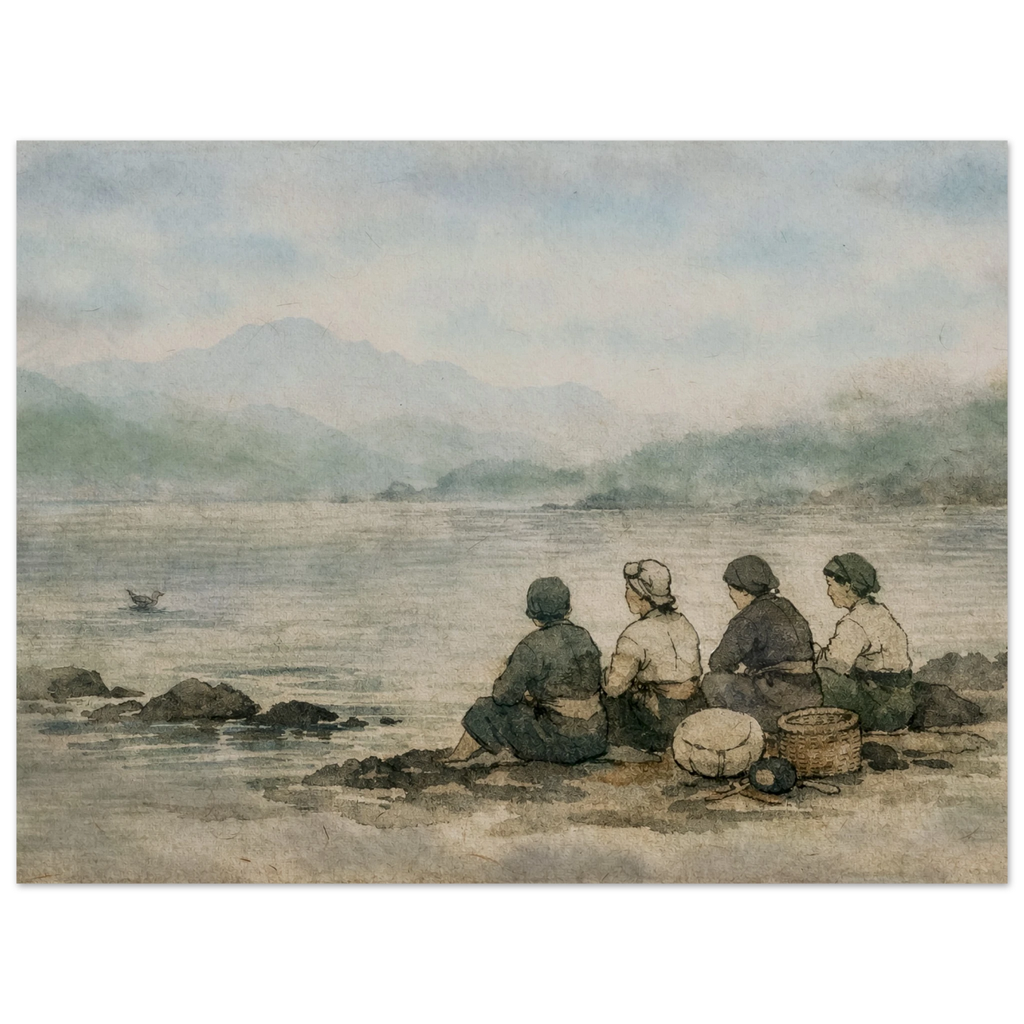 Custodi del Mare Fine Art Poster arte asiatica premium