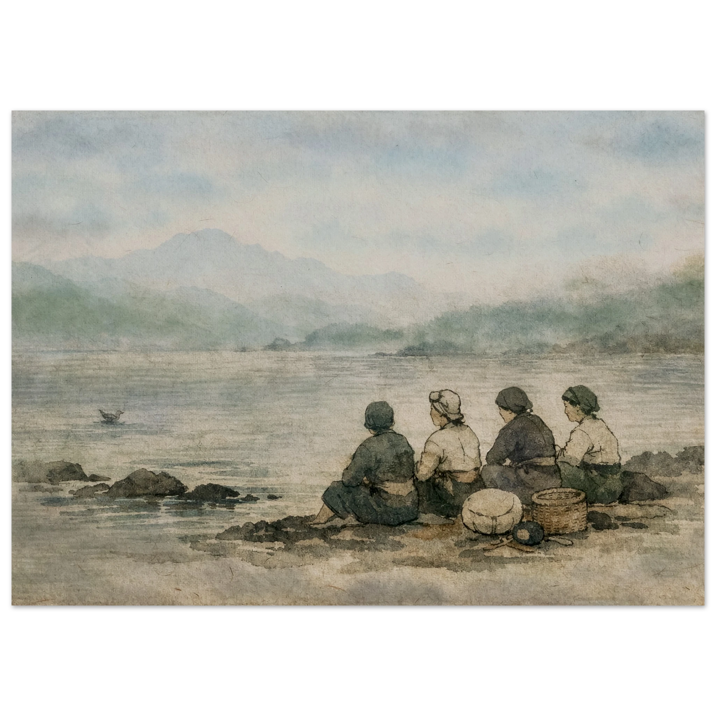 Custodi del Mare Premium Matte Paper Poster arte asiatica premium