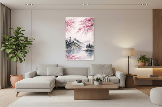 mockup - rifugio di primavera - soggiorno canvas