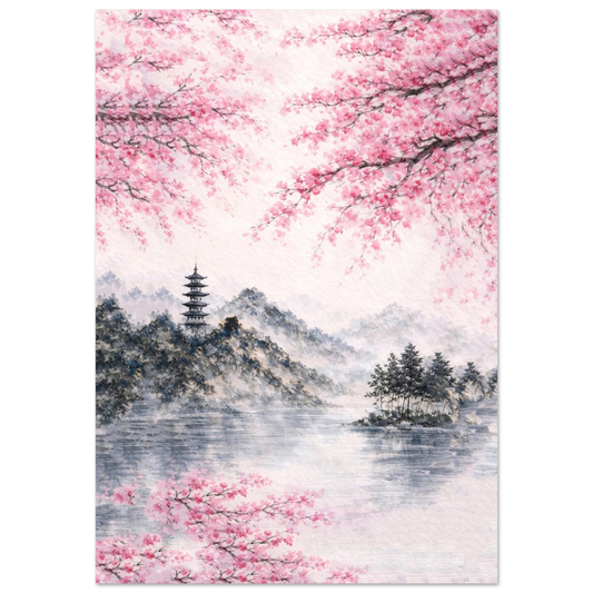 Rifugio di Primavera Fine Art Poster arte asiatica premium