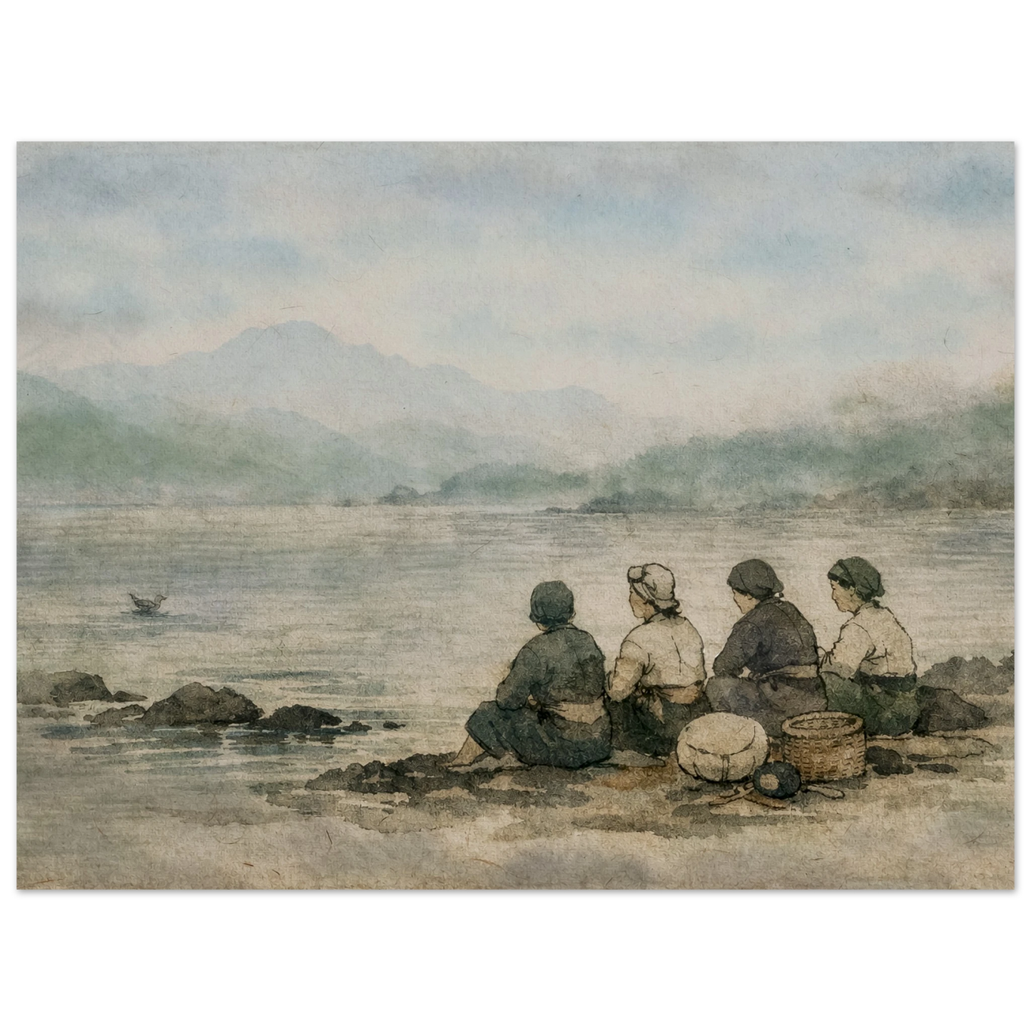 Custodi del Mare Fine Art Poster arte asiatica premium