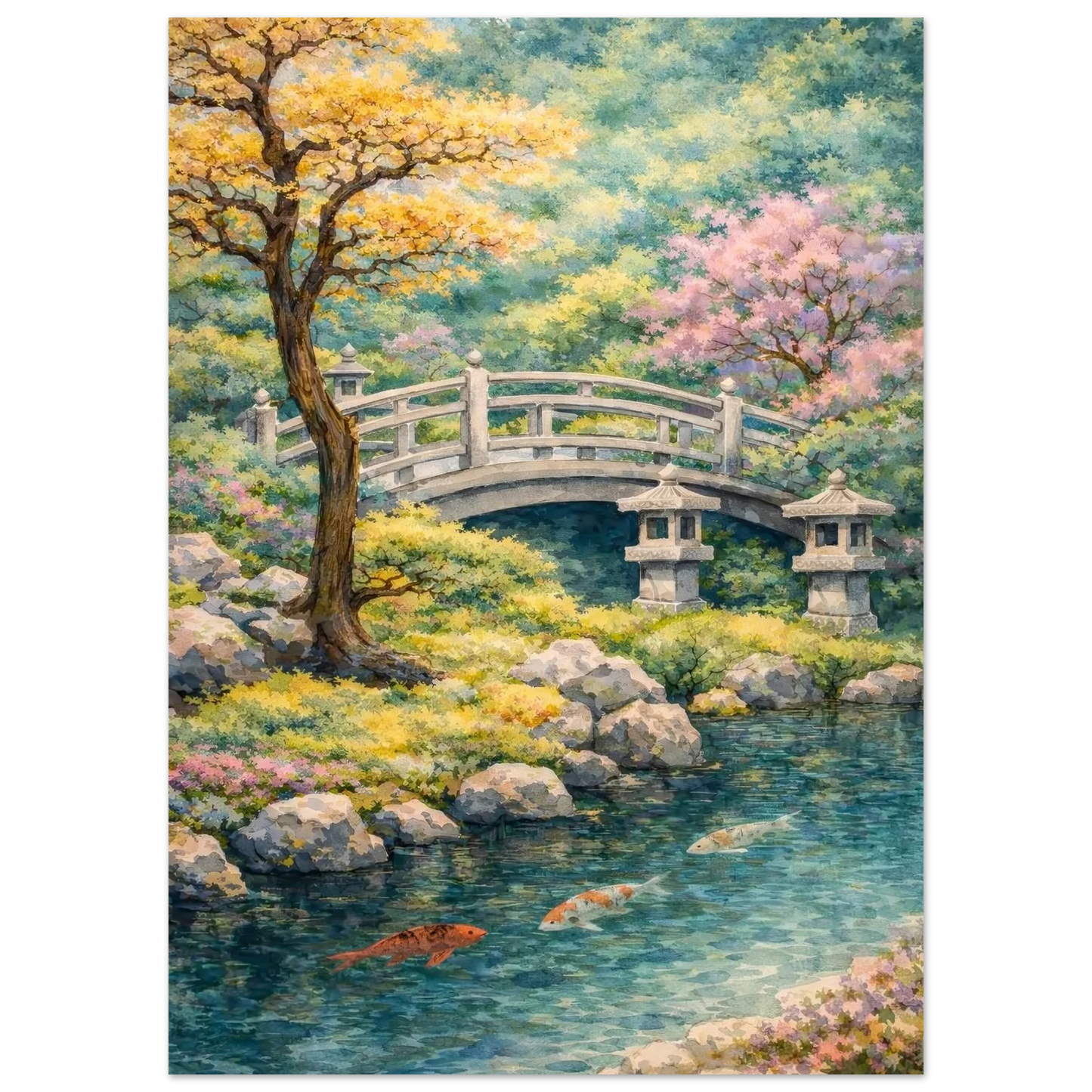 Il Ponte della Quiete Premium Matte Paper Poster arte asiatica premium