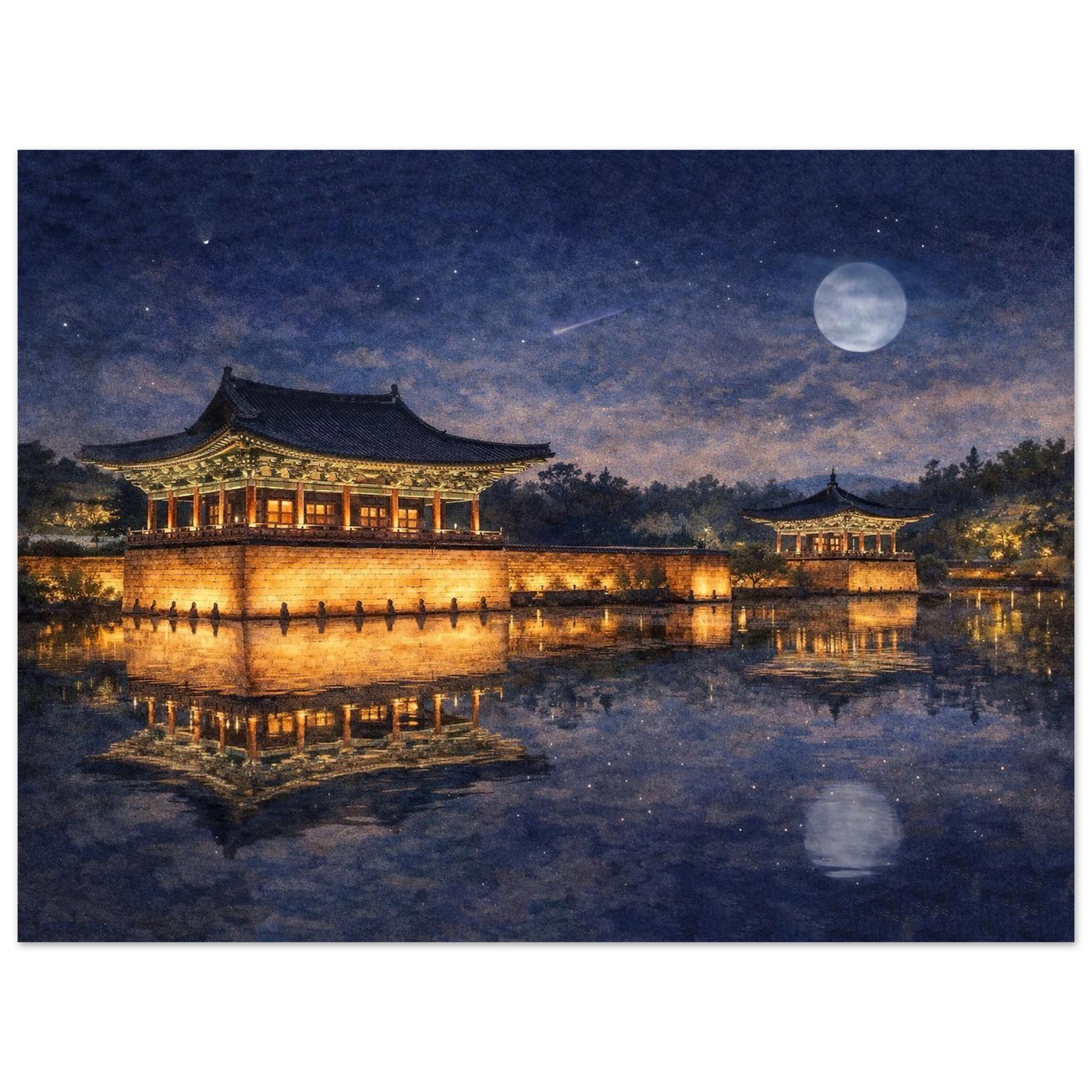 Le Luci di Donggung Palace Premium Matte Paper Poster arte asiatica premium
