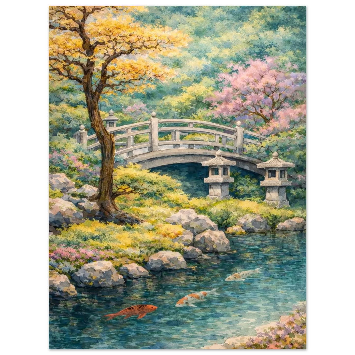 Il Ponte Della Quiete Premium Matte Paper Poster arte asiatica premium