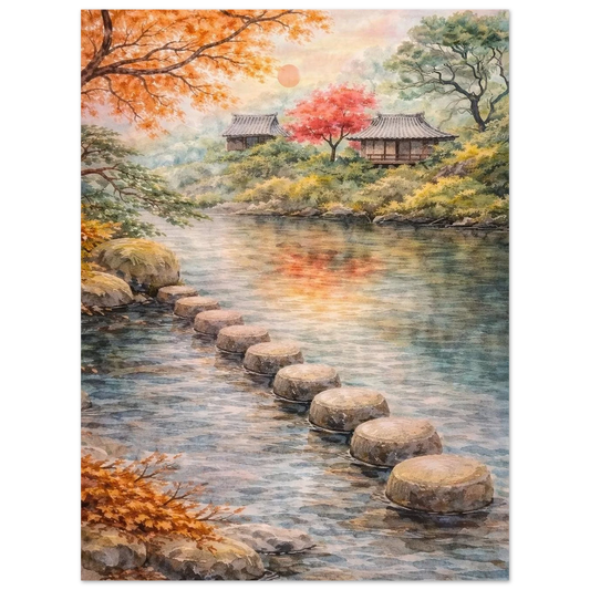 Aldilà del Fiume Premium Matte Paper Poster arte asiatica premium