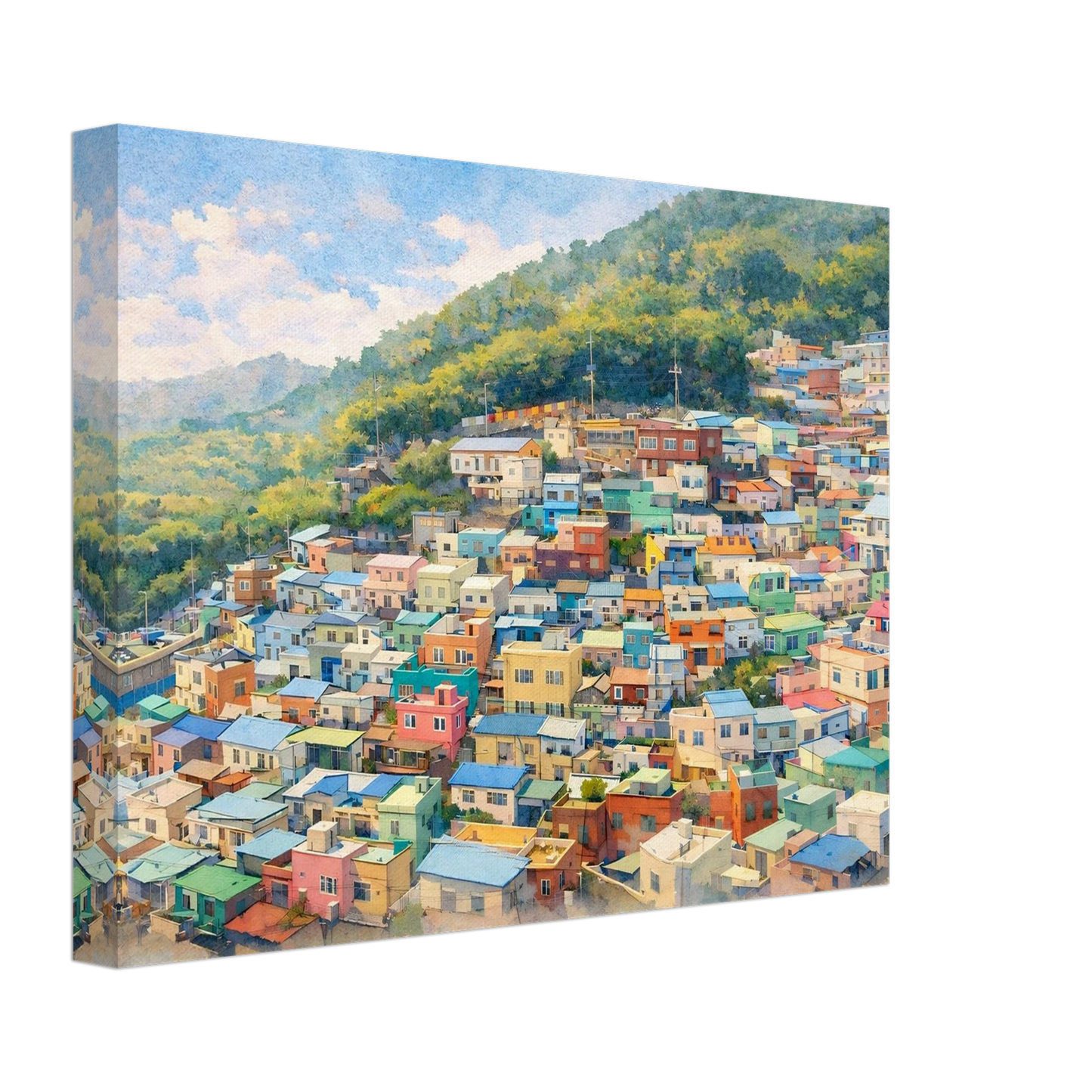 I Colori di Gamcheon Village Canvas arte asiatica premium