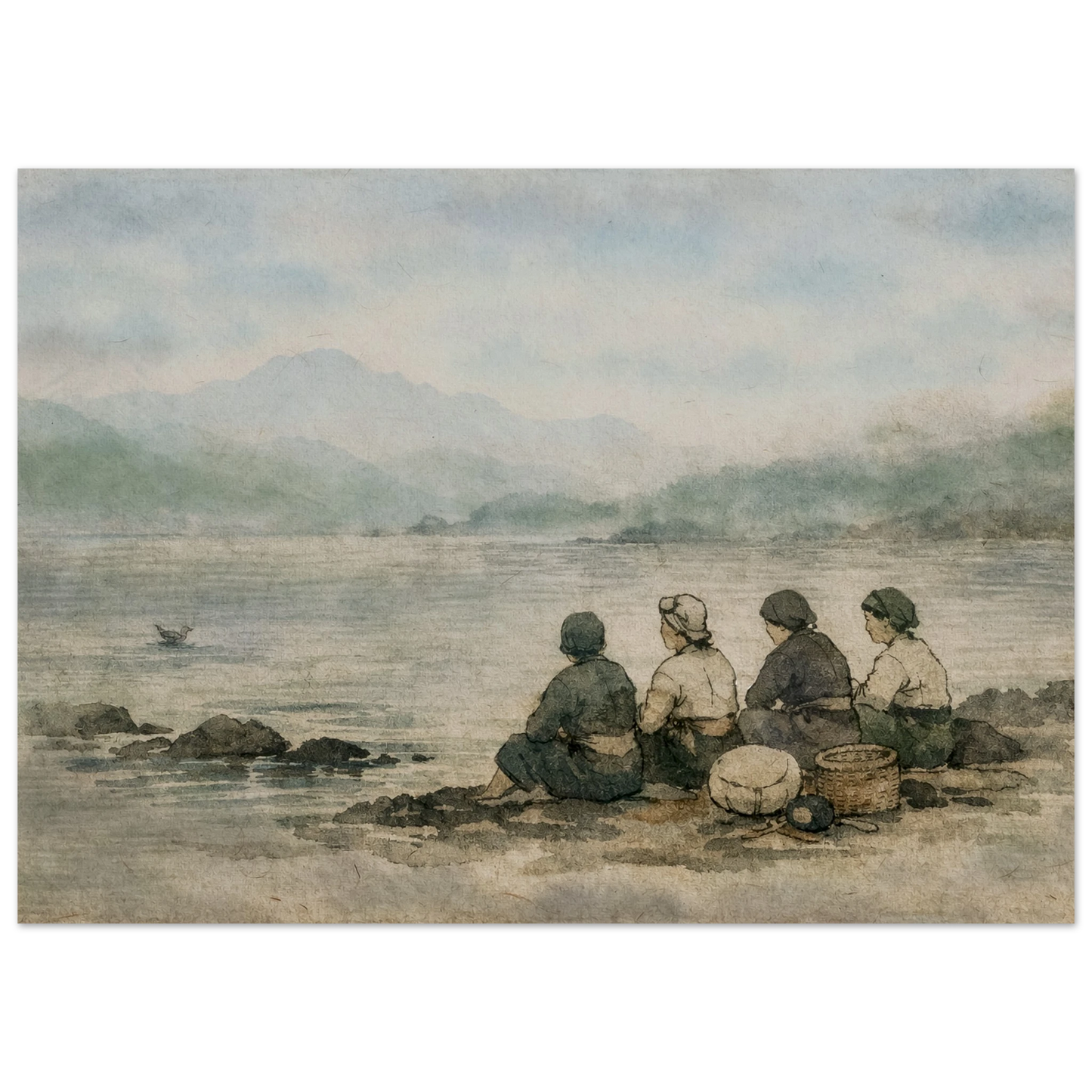 Custodi del Mare Fine Art Poster arte asiatica premium