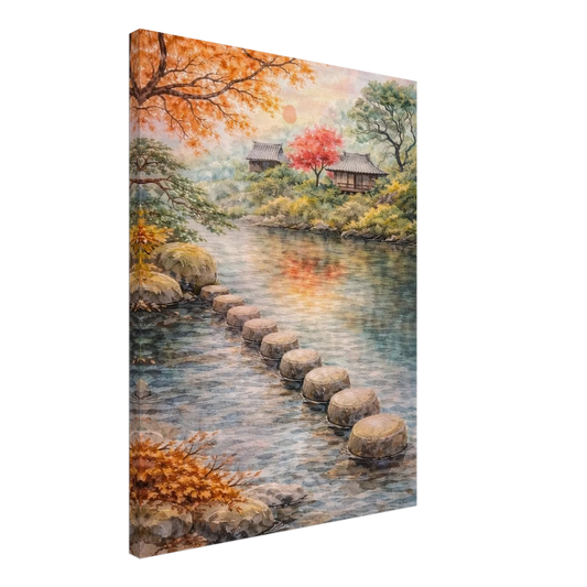 Aldilà del Fiume Canvas arte asiatica premium