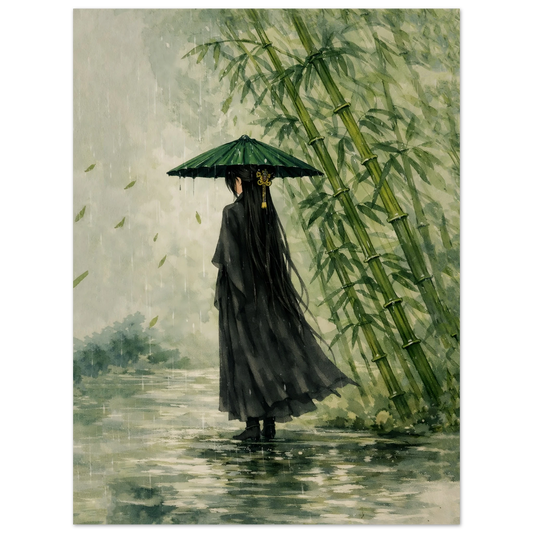 Tra Pioggia e Silenzio Fine Art Poster arte asiatica premium