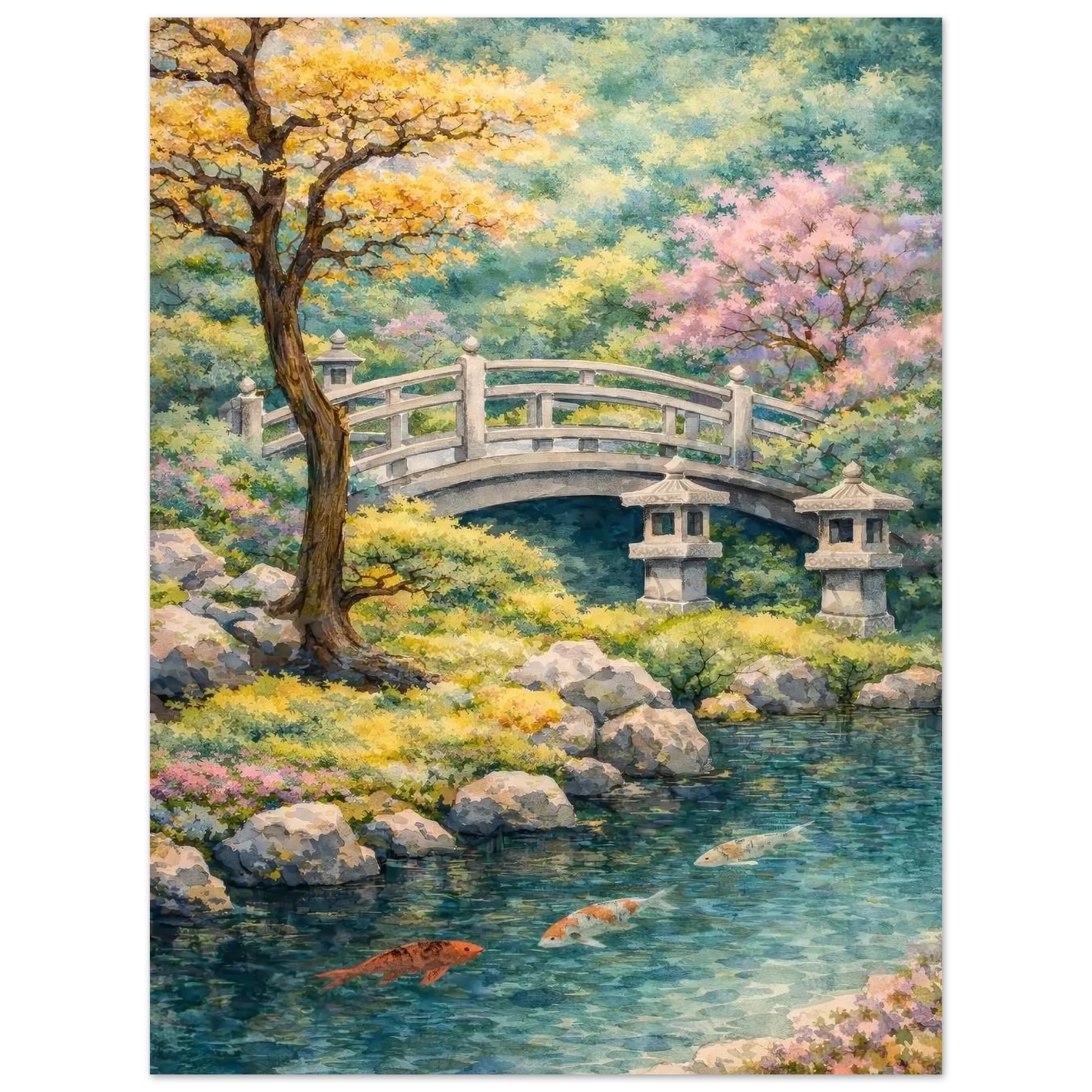 Il Ponte Della Quiete Premium Matte Paper Poster arte asiatica premium