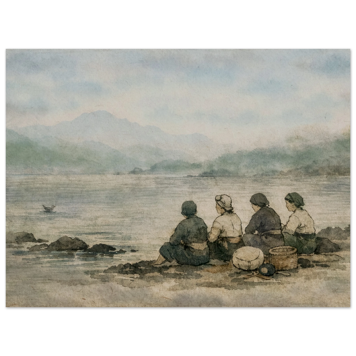 Custodi del Mare Premium Matte Paper Poster arte asiatica premium