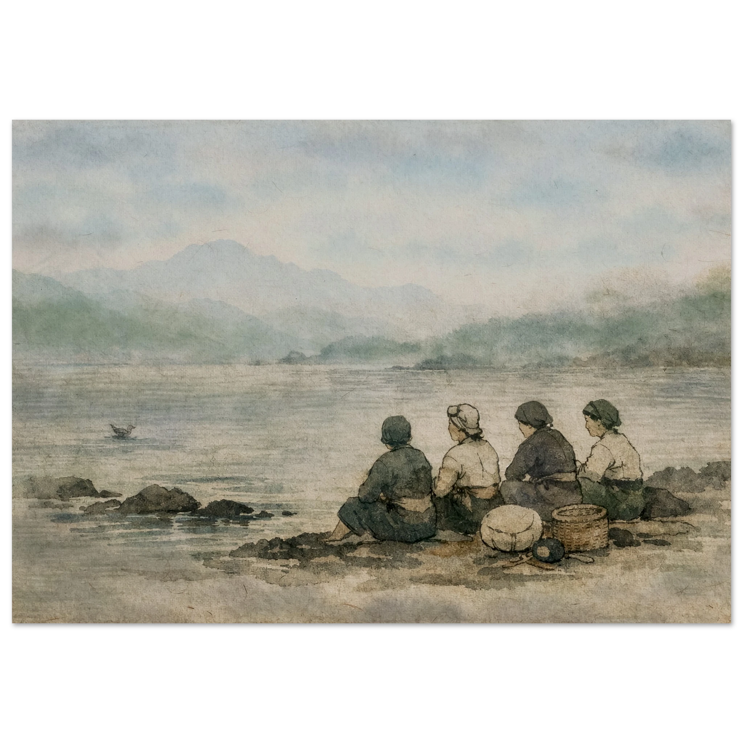 Custodi del Mare Fine Art Poster arte asiatica premium