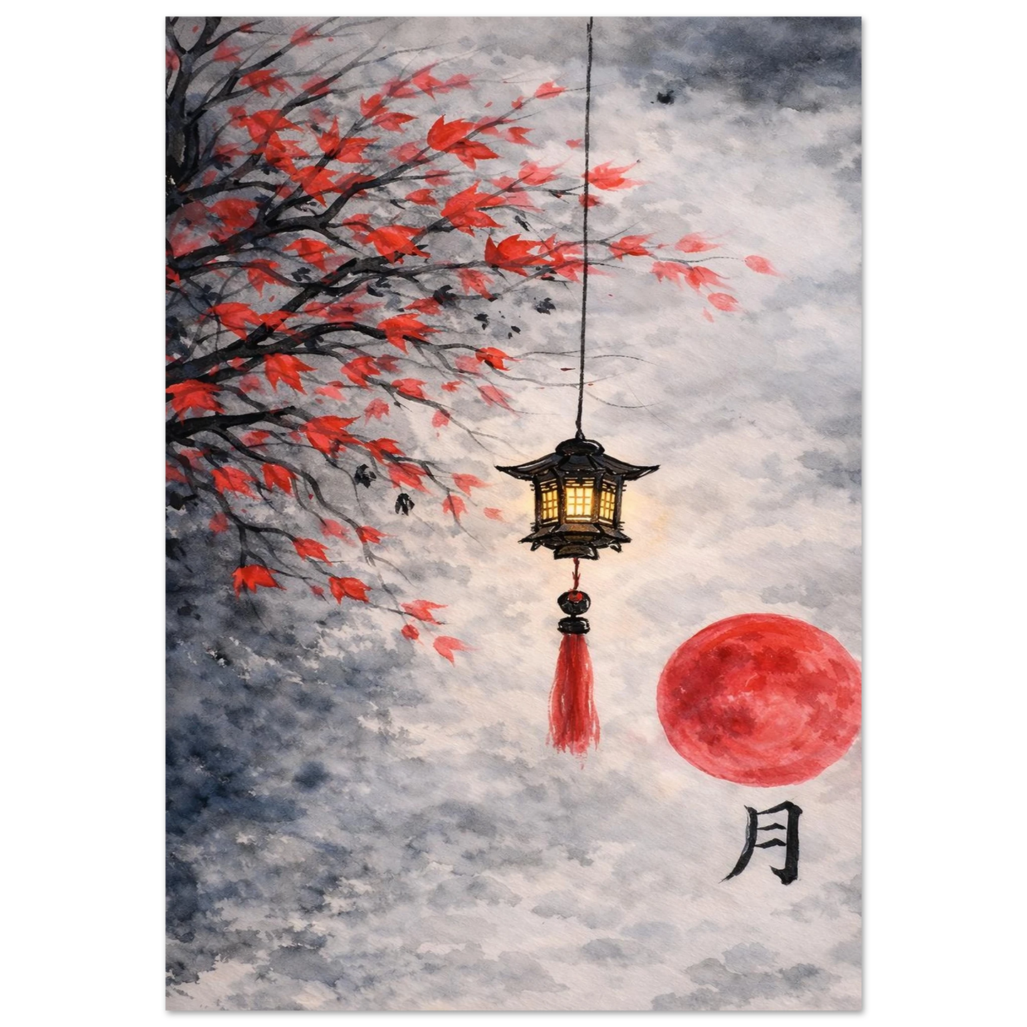 Luce d'Autunno Premium Matte Paper Poster arte asiatica premium
