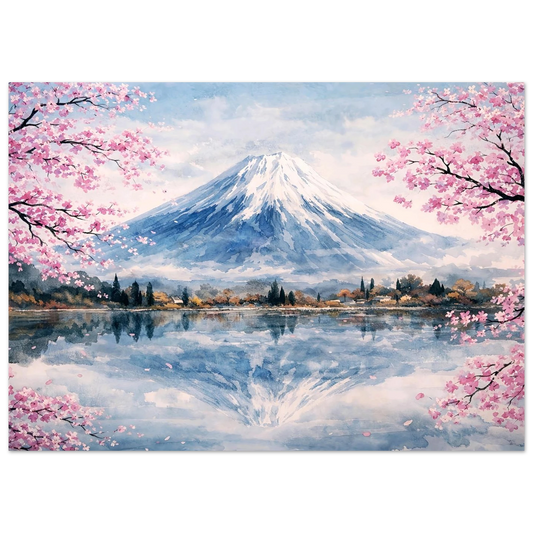 Il Respiro del Monte Fuji Premium Matte Paper Poster arte asiatica premium