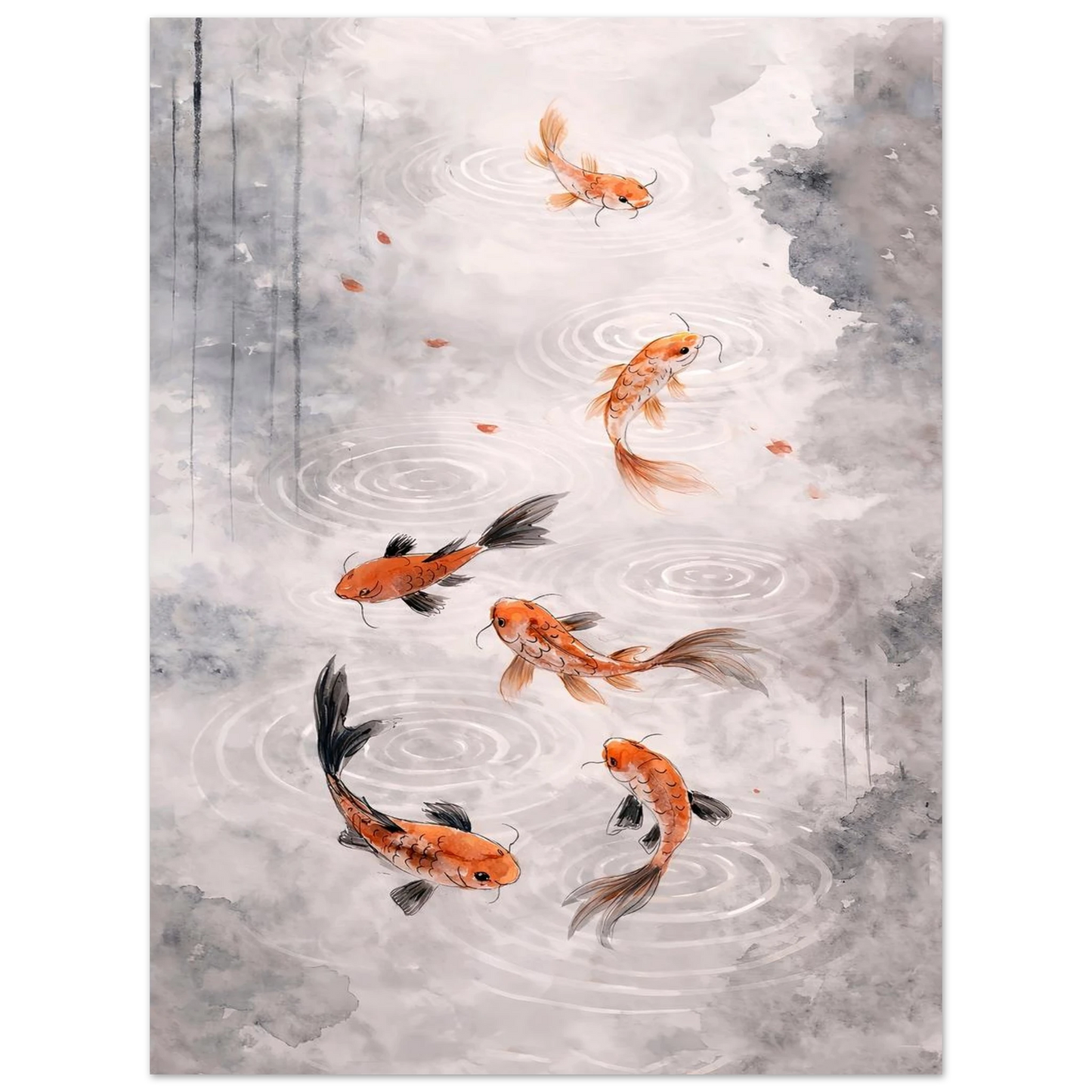 Armonia Koi Premium Matte Paper Poster arte asiatica premium