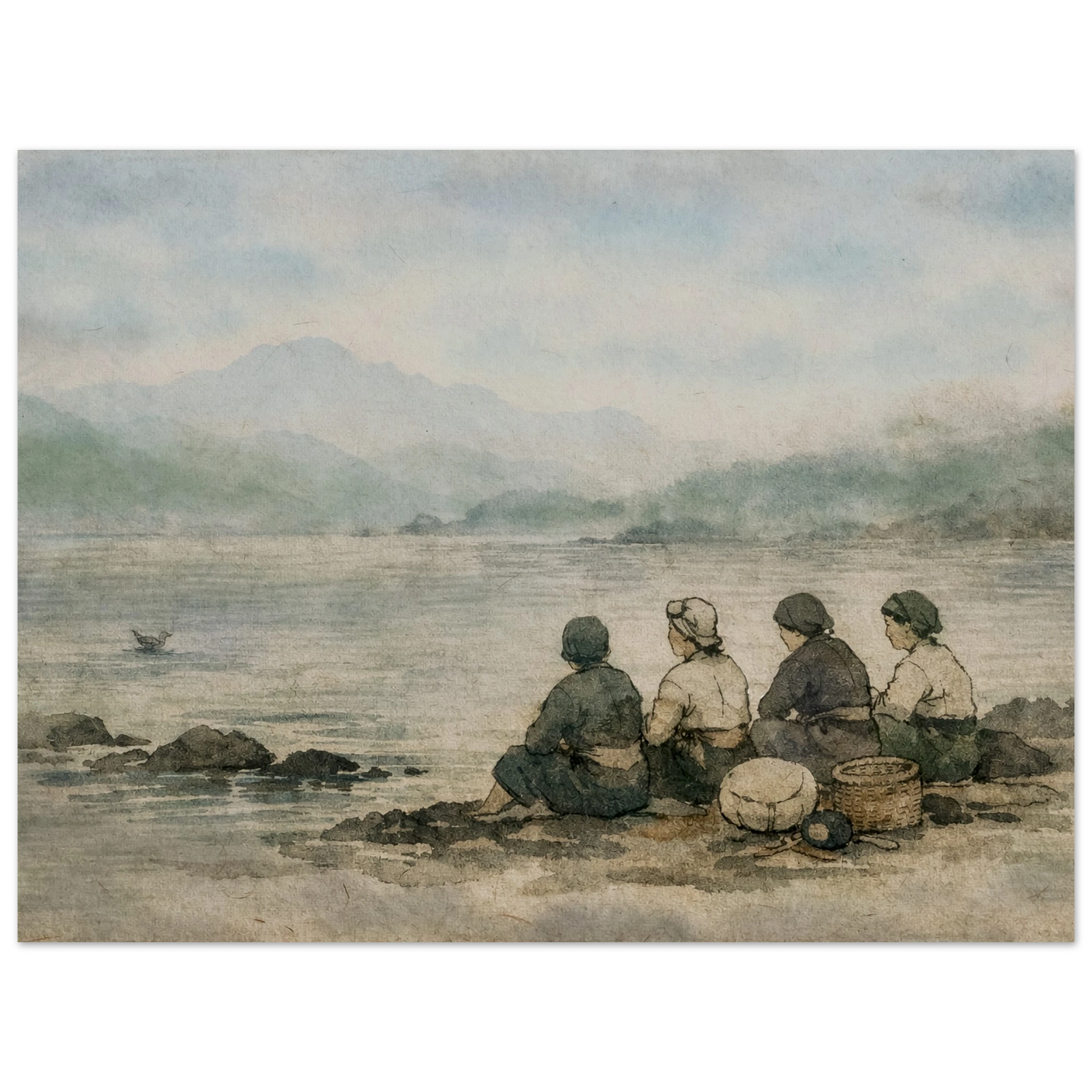 Custodi del Mare Fine Art Poster arte asiatica premium