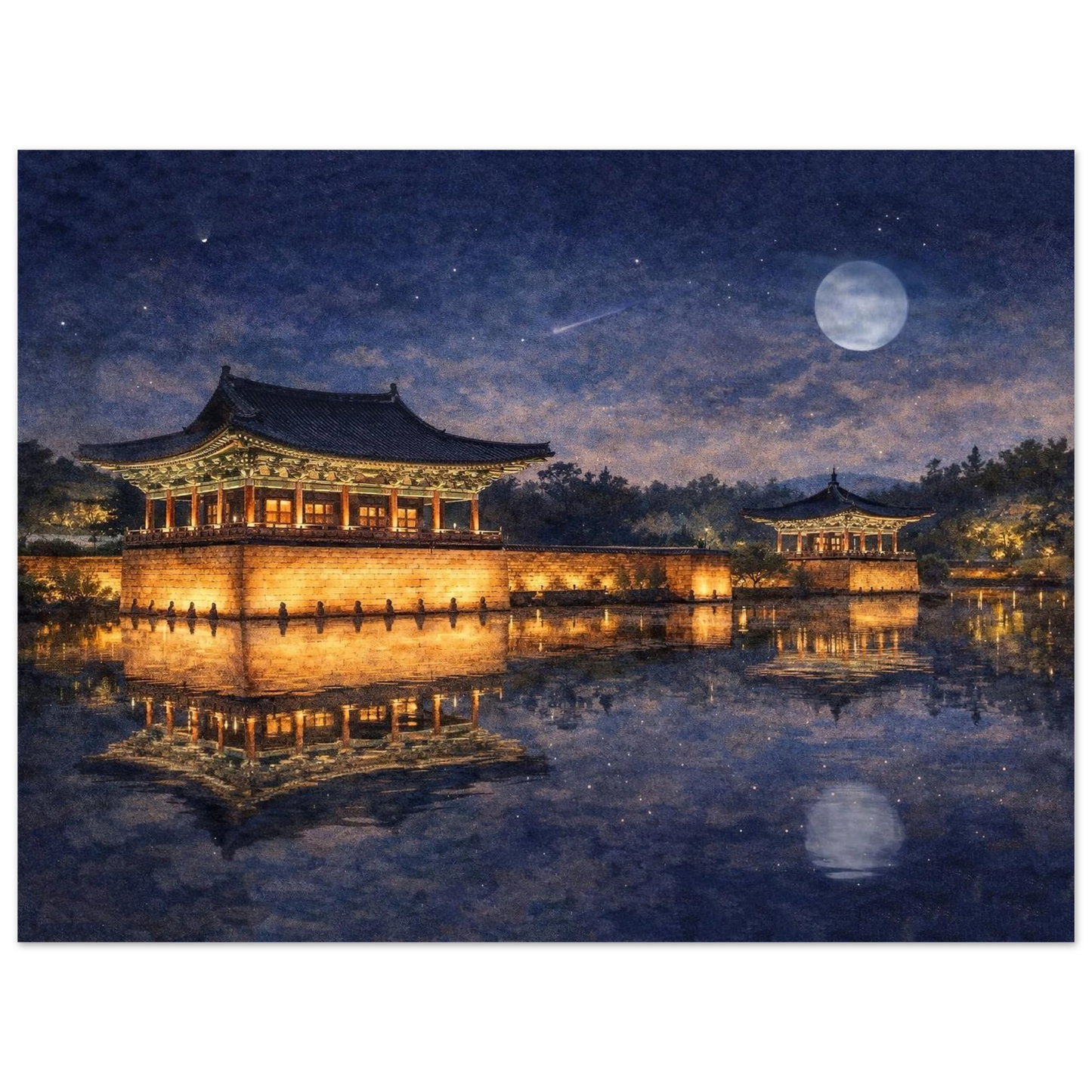 Le Luci di Donggung Palace Premium Matte Paper Poster arte asiatica premium