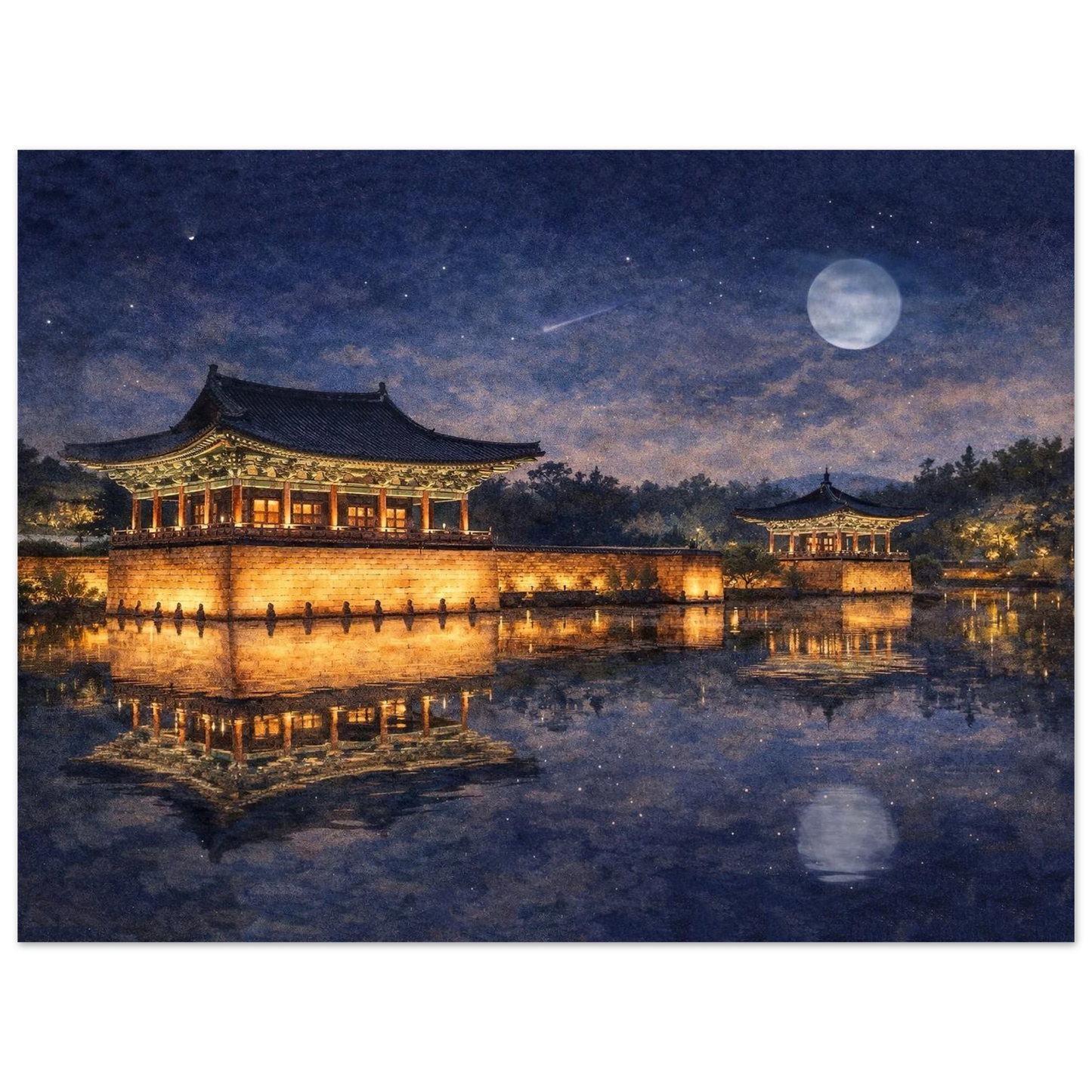 Le Luci di Donggung Palace Fine Art Poster arte asiatica premium