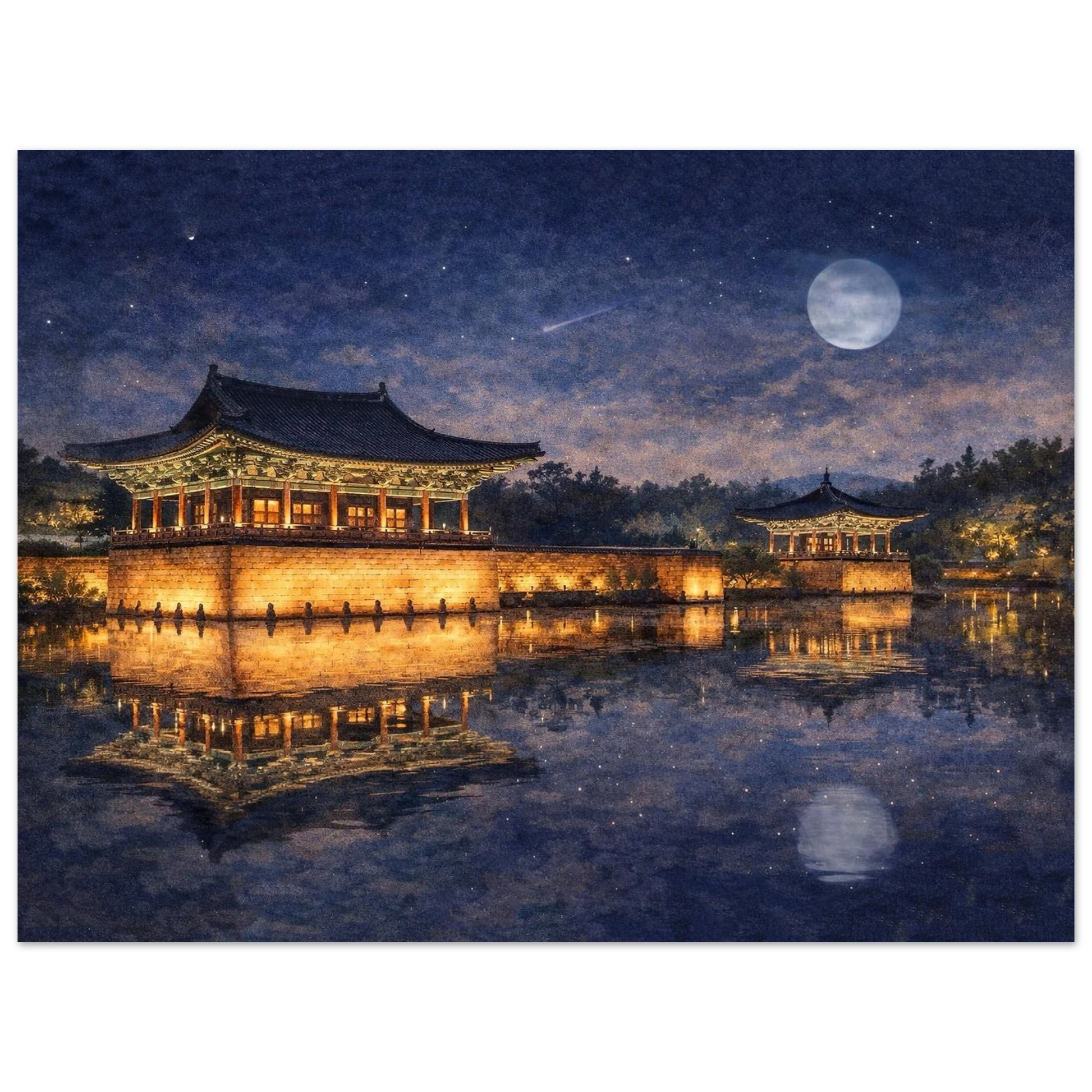 Le Luci di Donggung Palace Fine Art Poster arte asiatica premium