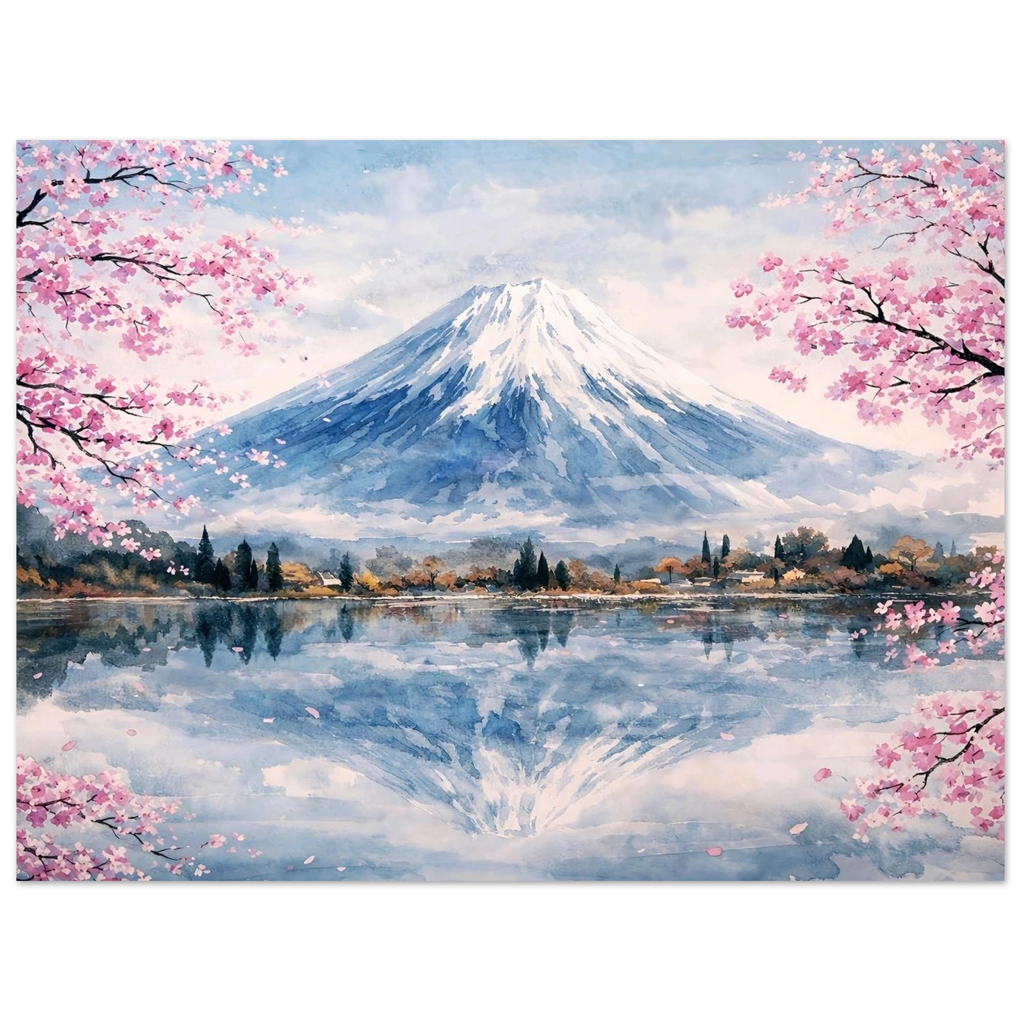 Il Respiro del Monte Fuji Premium Matte Paper Poster arte asiatica premium
