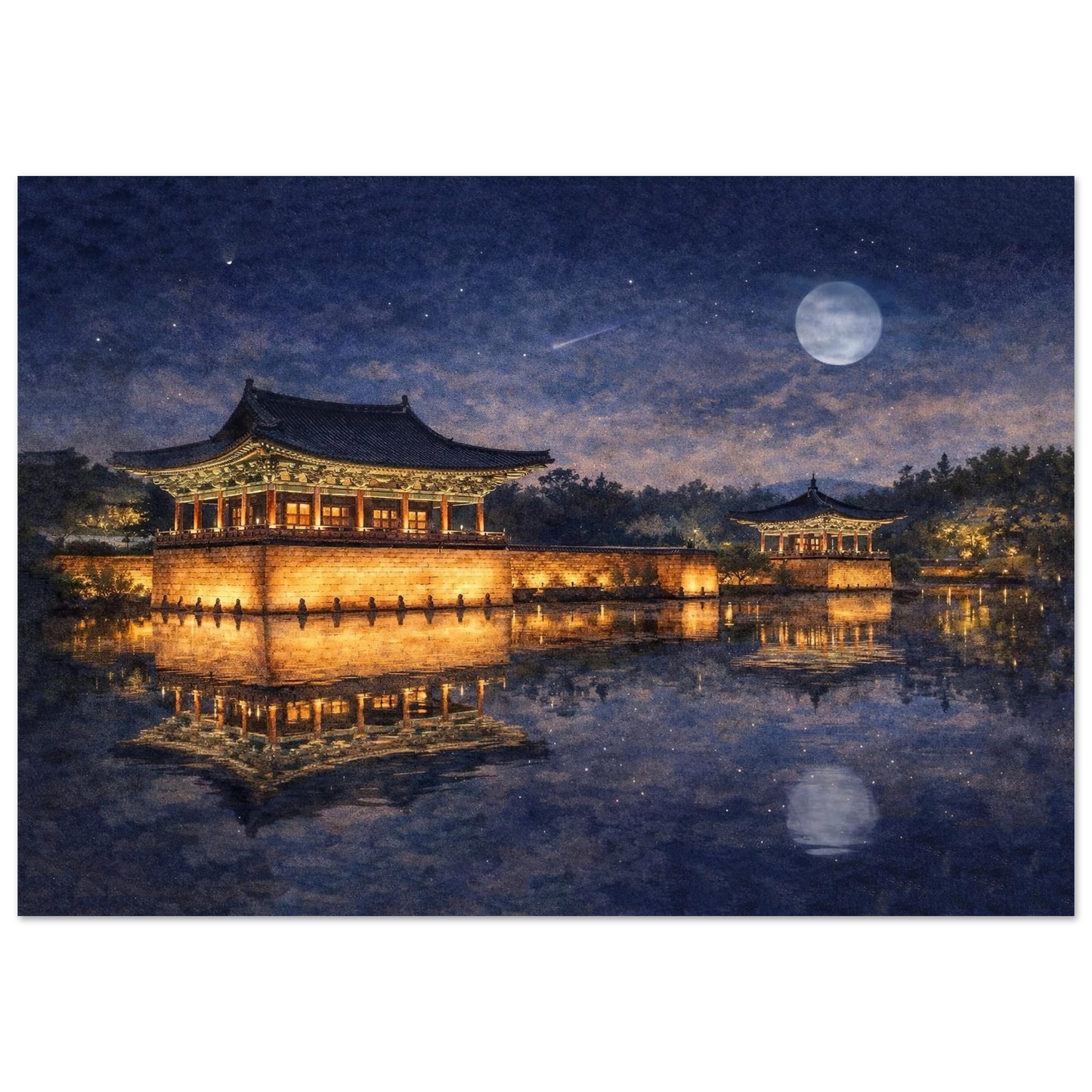Le Luci di Donggung Palace Premium Matte Paper Poster arte asiatica premium
