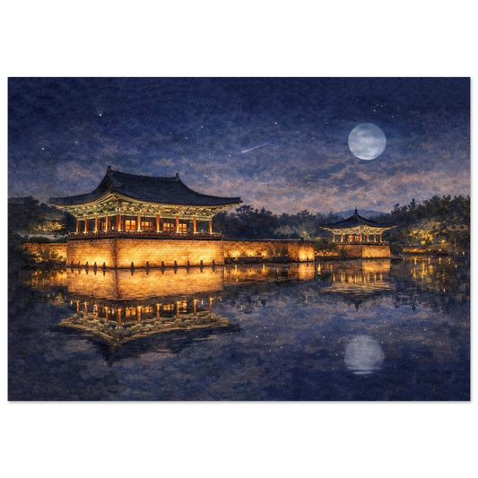 Le Luci di Donggung Palace Premium Matte Paper Poster arte asiatica premium