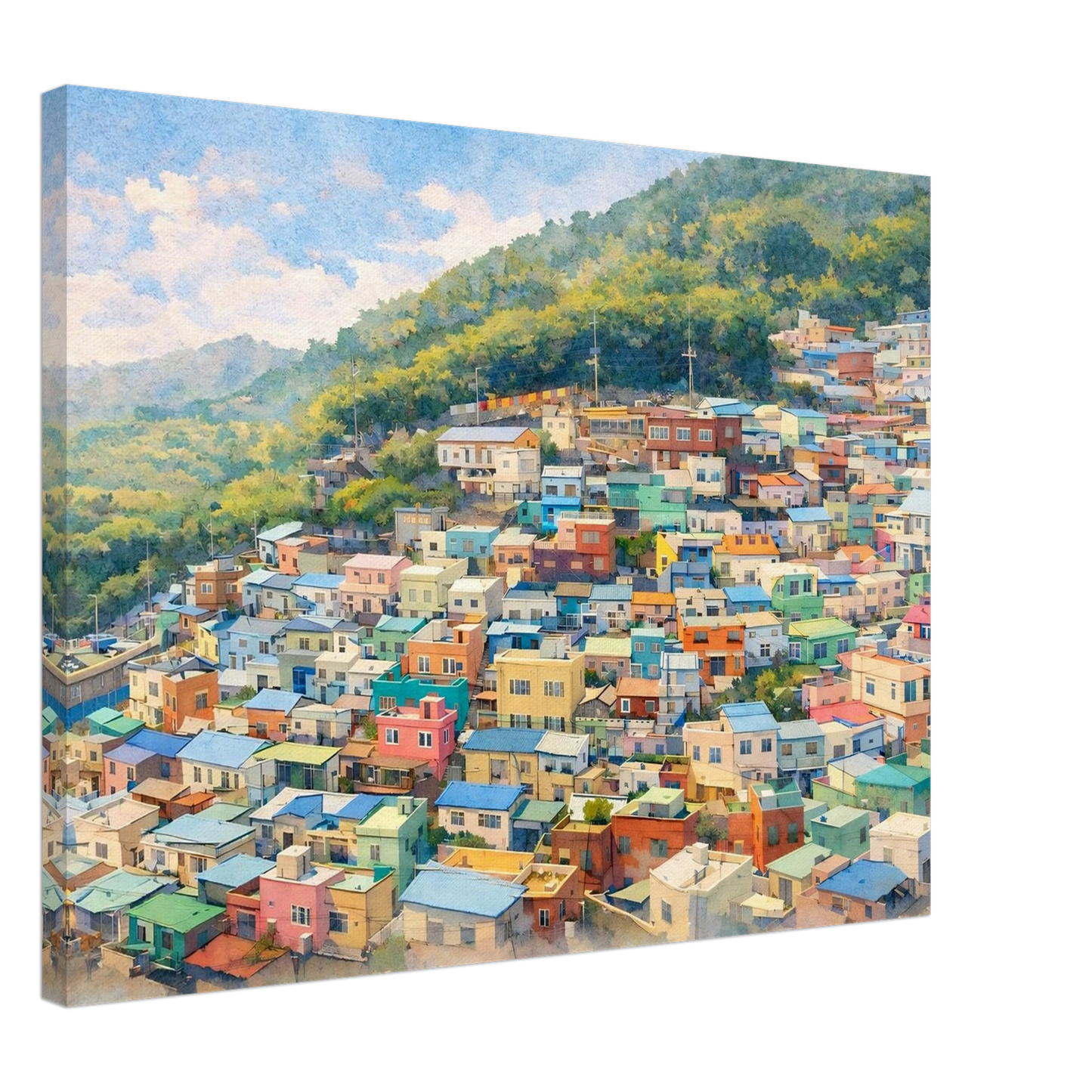I Colori di Gamcheon Village Canvas arte asiatica premium