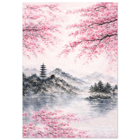Rifugio di Primavera Premium Matte Paper Poster arte asiatica premium