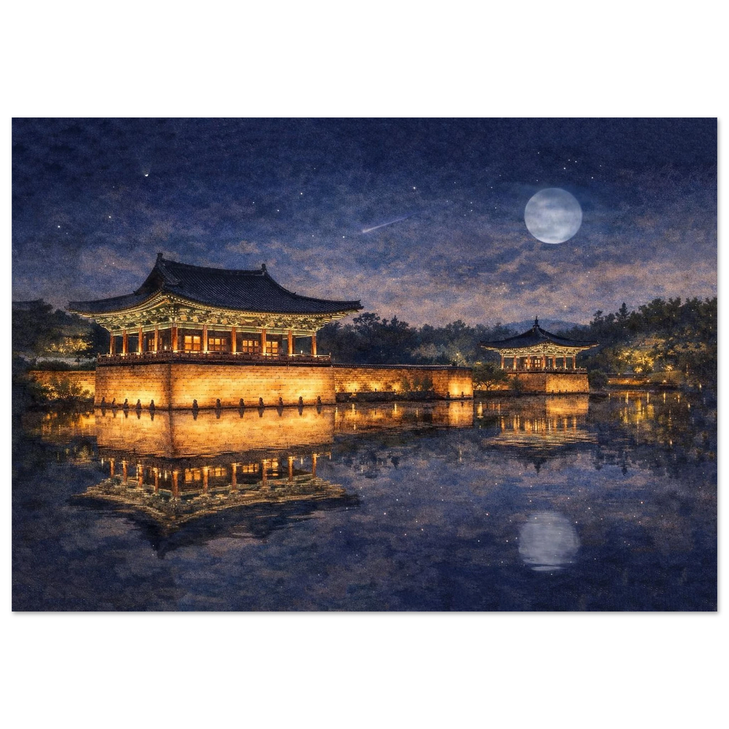 Le Luci di Donggung Palace Fine Art Poster arte asiatica premium