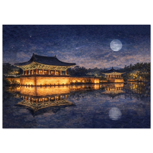 Le Luci di Donggung Palace Fine Art Poster arte asiatica premium