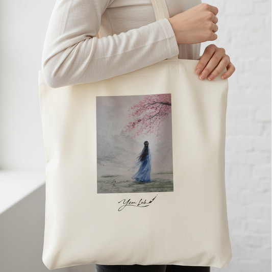 Tra Fiori e Destino Classic Tote Bag arte asiatica premium