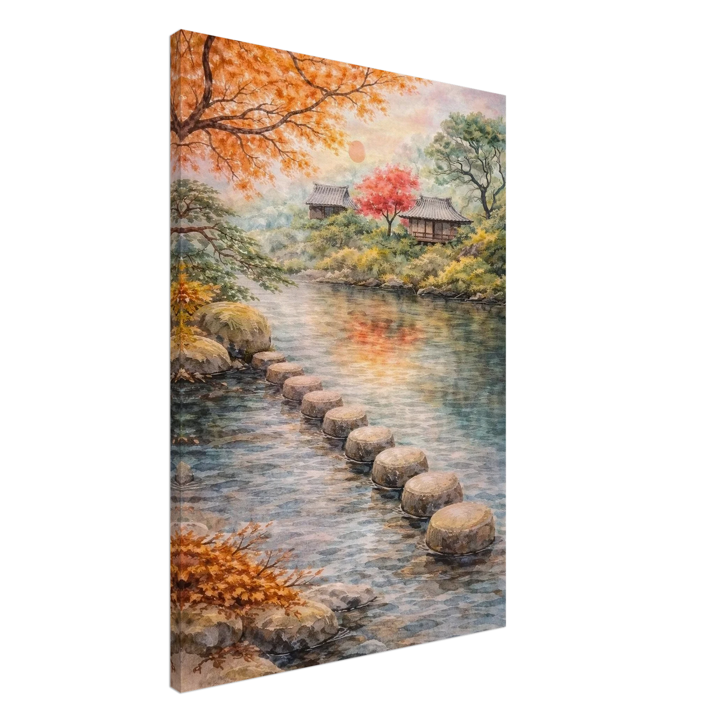 Aldilà del Fiume Canvas arte asiatica premium