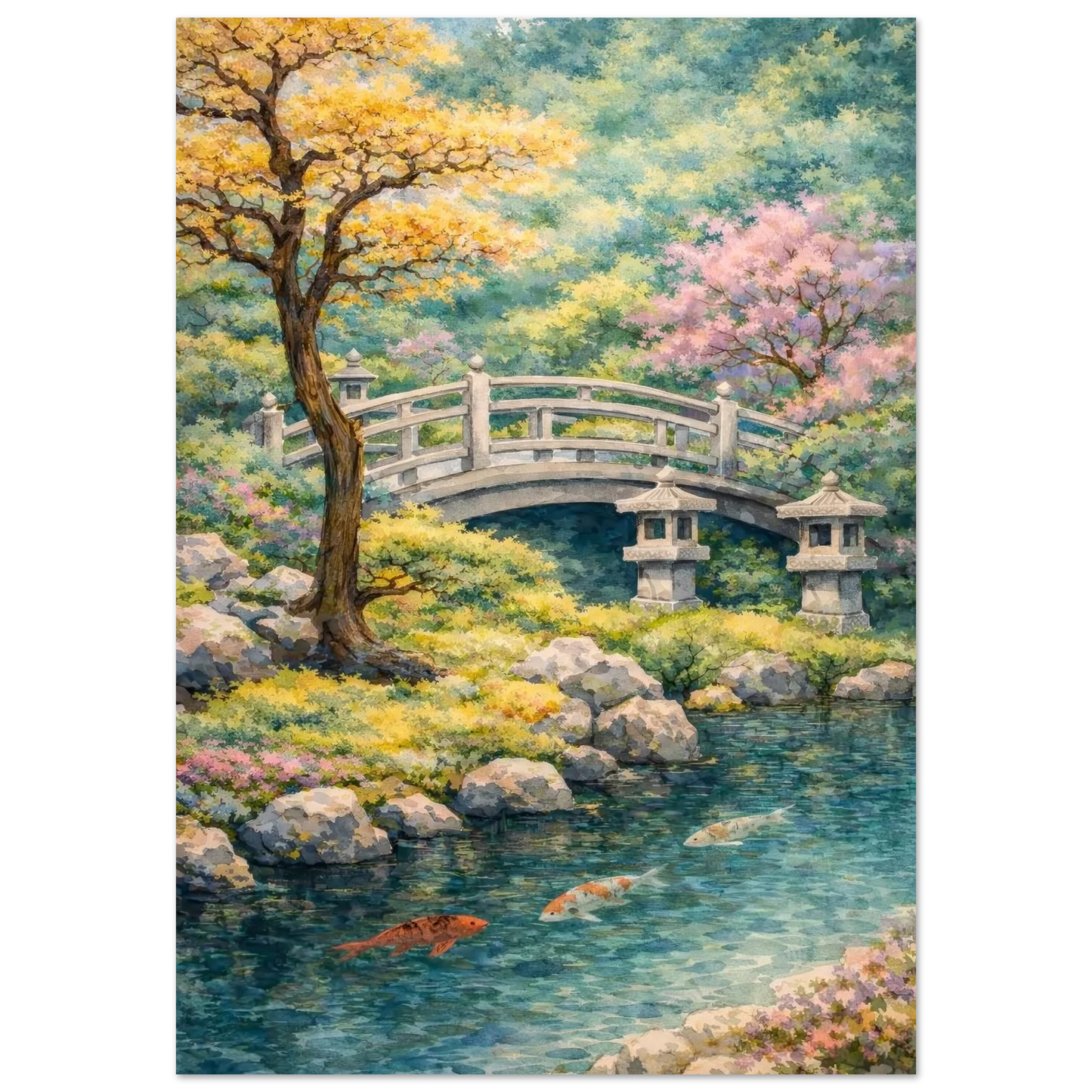 Il Ponte della Quiete Premium Matte Paper Poster arte asiatica premium
