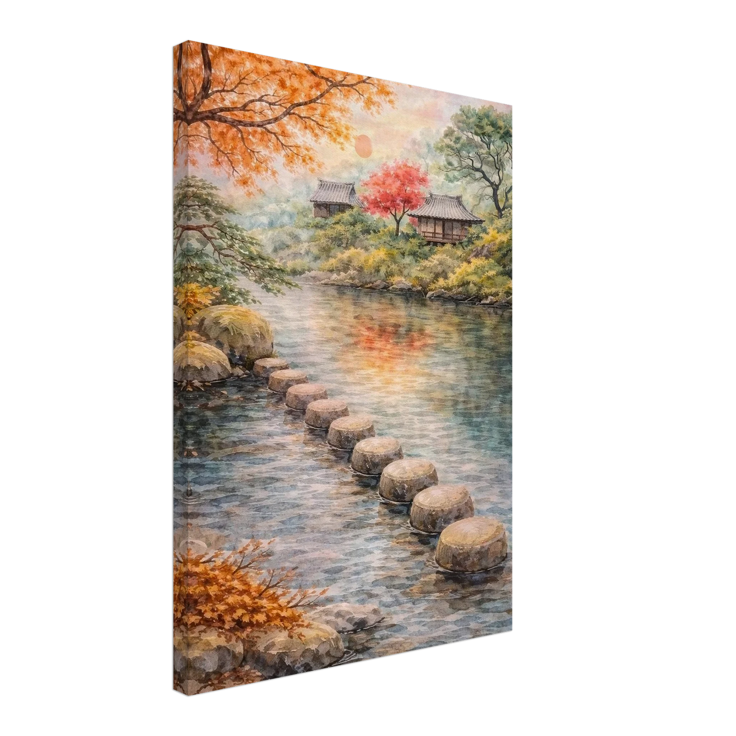 Aldilà del Fiume Canvas arte asiatica premium