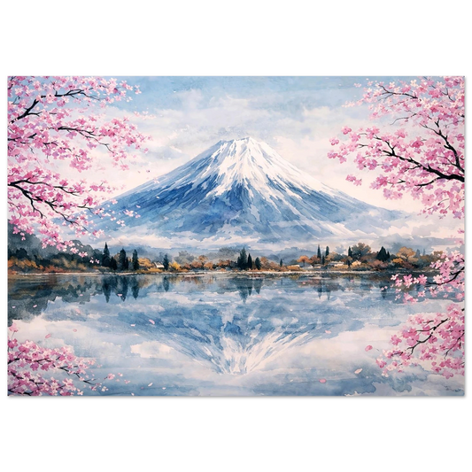 Il Respiro del Monte Fuji Premium Matte Paper Poster arte asiatica premium