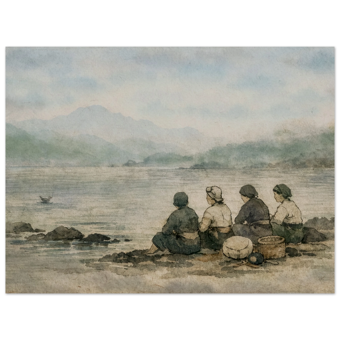 Custodi del Mare Premium Matte Paper Poster arte asiatica premium