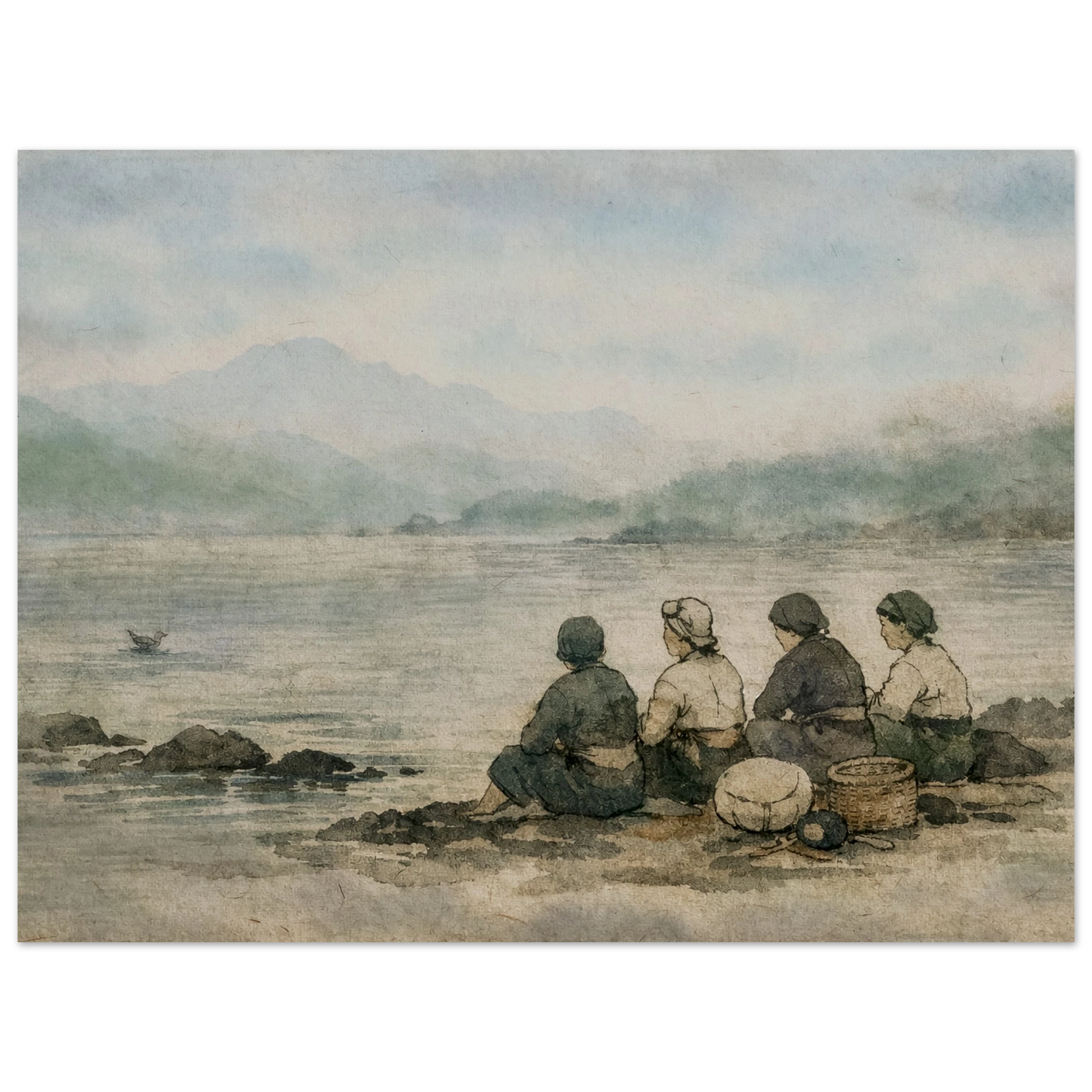 Custodi del Mare Premium Matte Paper Poster arte asiatica premium