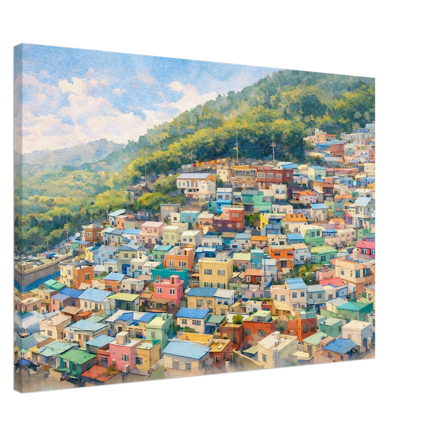 I Colori di Gamcheon Village Canvas arte asiatica premium
