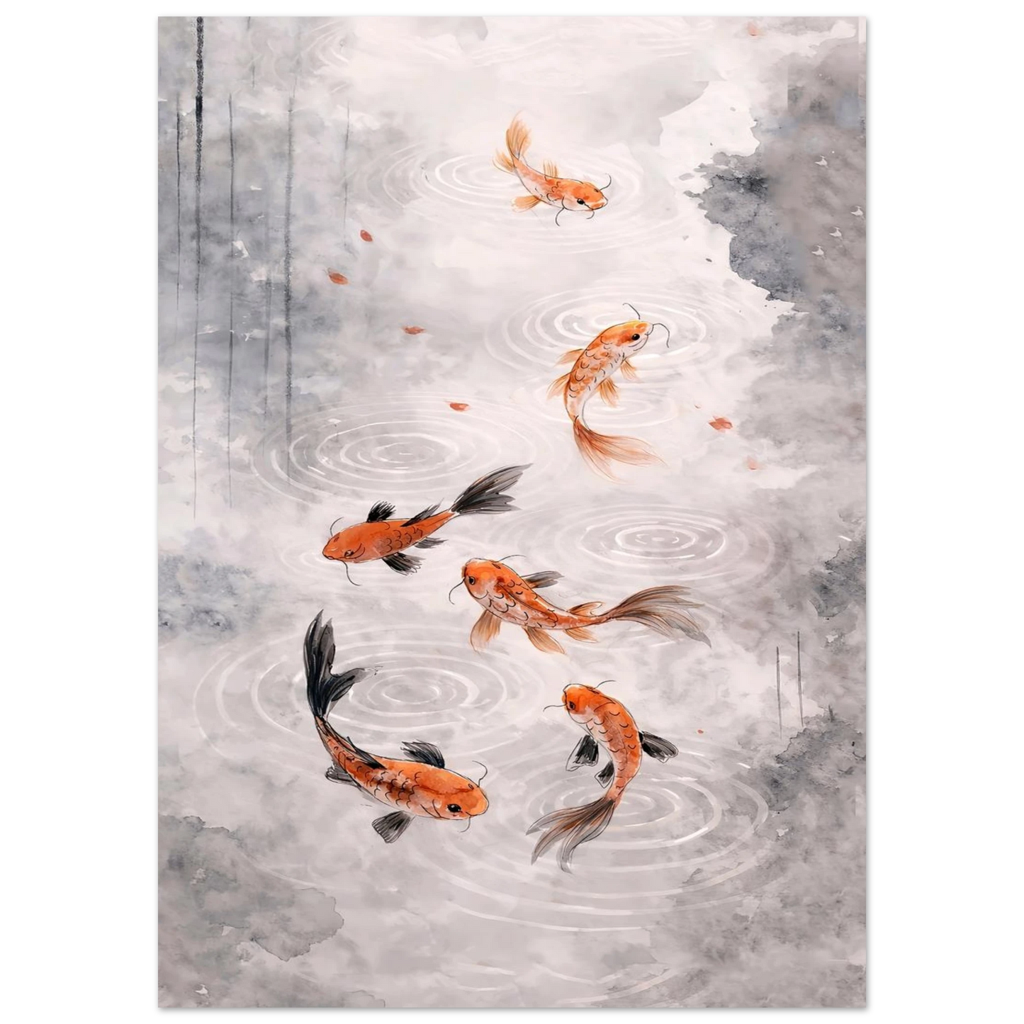 Armonia Koi Premium Matte Paper Poster arte asiatica premium
