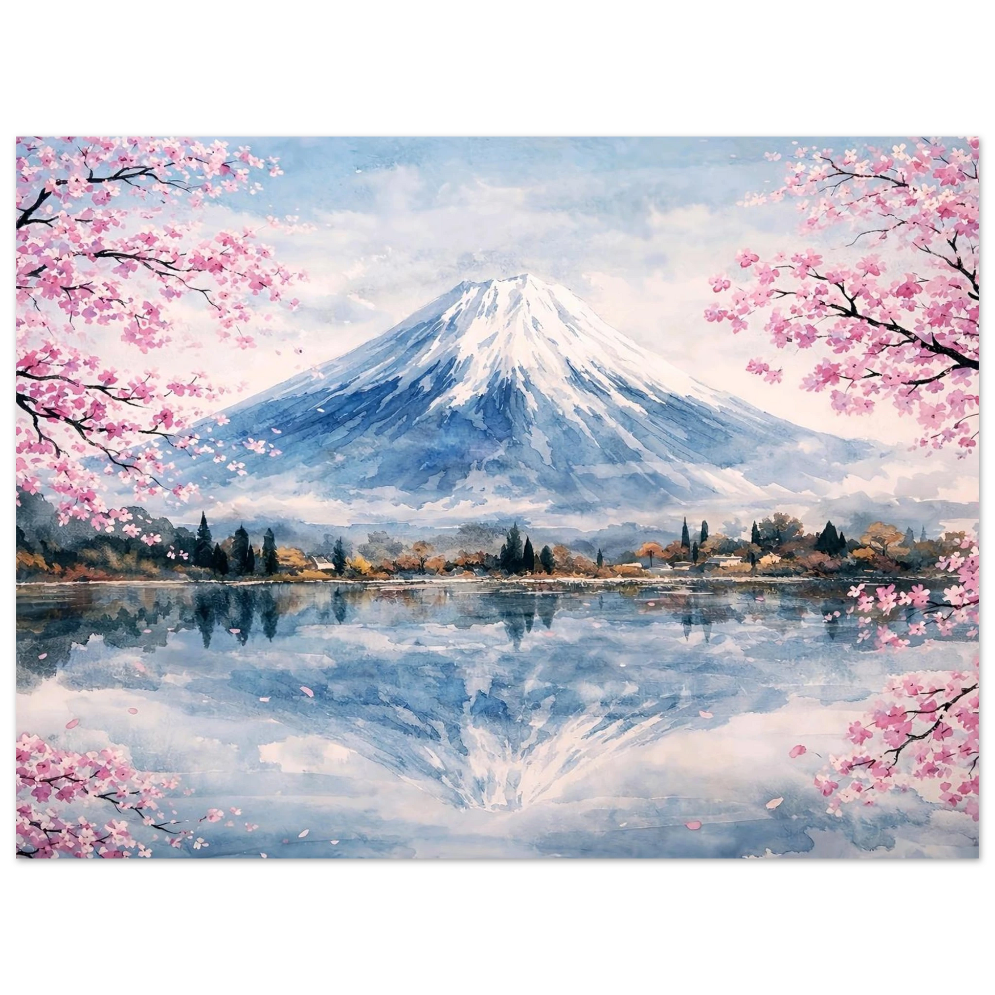 Il Respiro del Monte Fuji Premium Matte Paper Poster arte asiatica premium