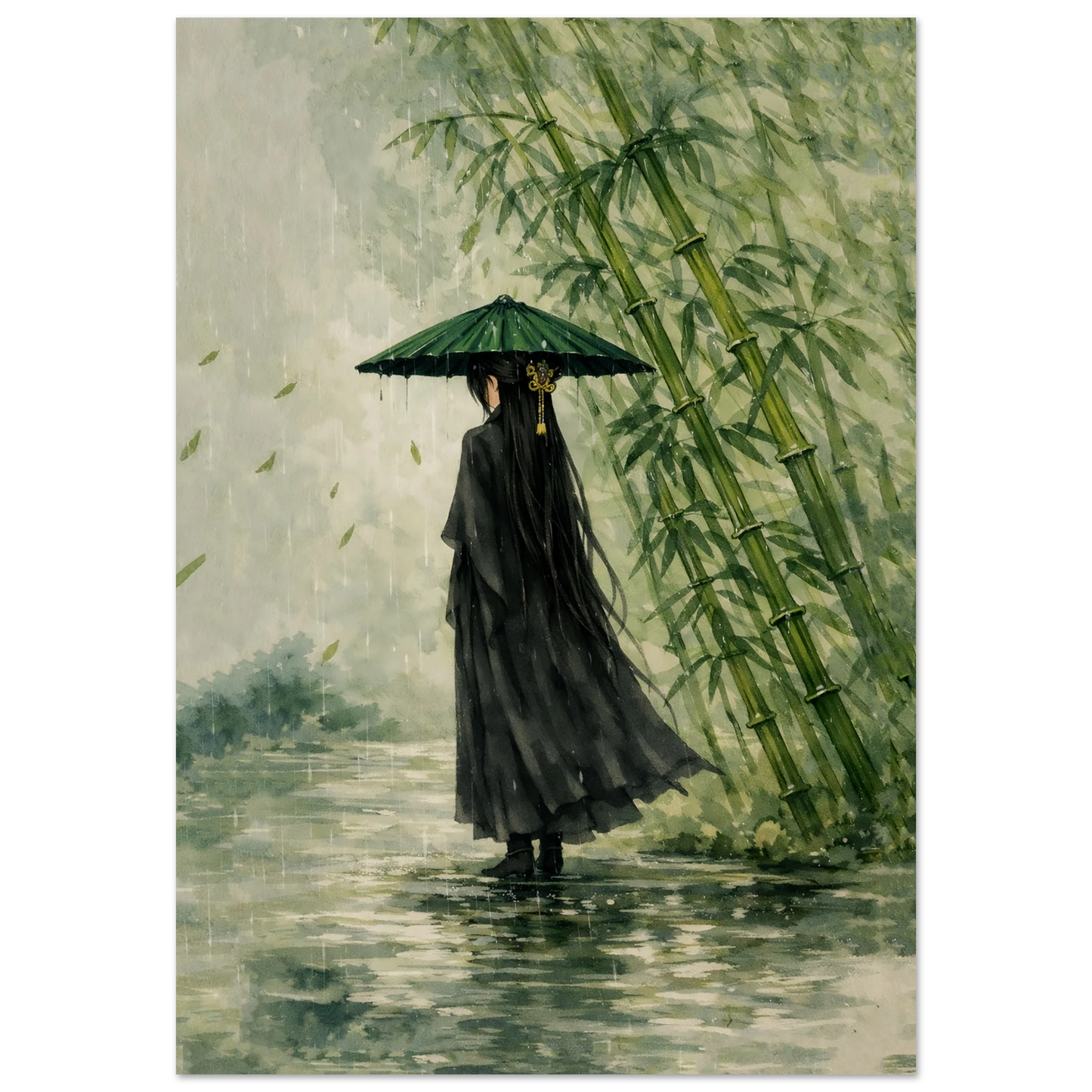 Tra Pioggia e Silenzio Fine Art Poster arte asiatica premium